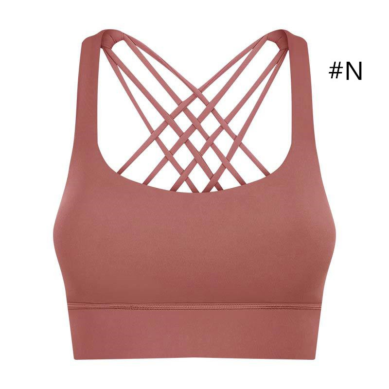 LL-S2010 Women Yoga Outfit Vest Girls Running Bra Ladies Yoga Outfits Adult Sportswear Exercise & Fitness Wear Breathable Sleeveless Brassiere Cross