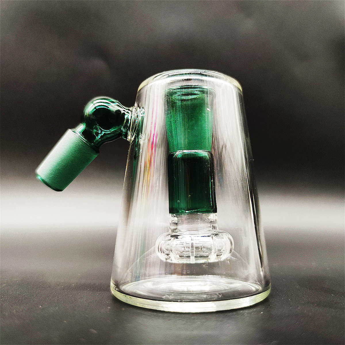 45 Grad Multi Color Grün Teal UFO Fly Dish Aschefänger für Glasbong Rauchrohr Kopfstück 14MM Bubbler Tornado Dab Rig Rauchzubehör