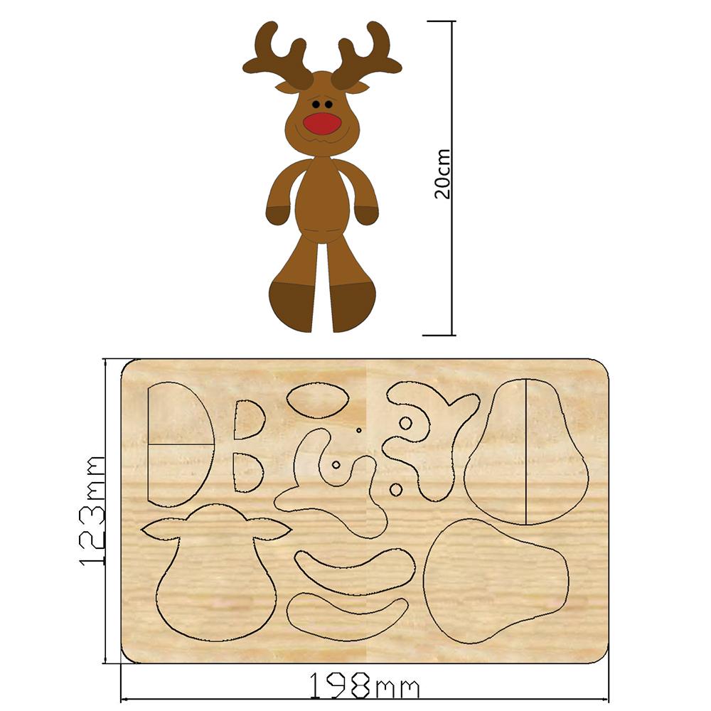 Stamping 2022 Christmas Reindeer Decoration Cutting Dies Wood adapté aux machines à découper communes sur le marché