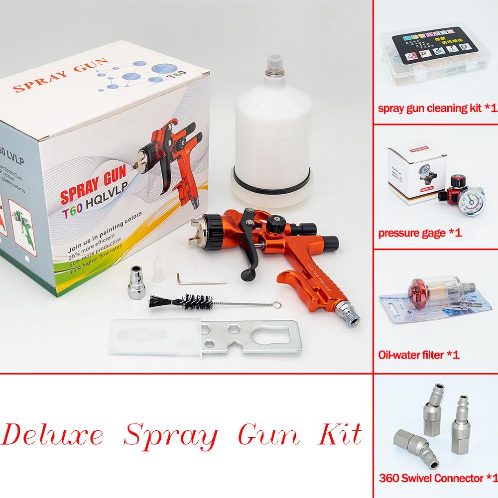 Gun Highend LVLP Spray Gun T60 Painting Gun 1.3mm Nozzle Paint Gun Water Based Professional Air Spray Gun Airbrush For Cars