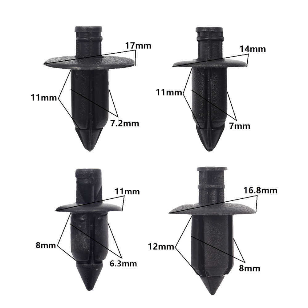 Yeni 20x araba plastik kaplama perçin ayar paneli bağlantı elemanı klipsler 4 boyutlu karışım itme pimi otomatik bağlantı elemanı 6mm 7mm 8mm iç