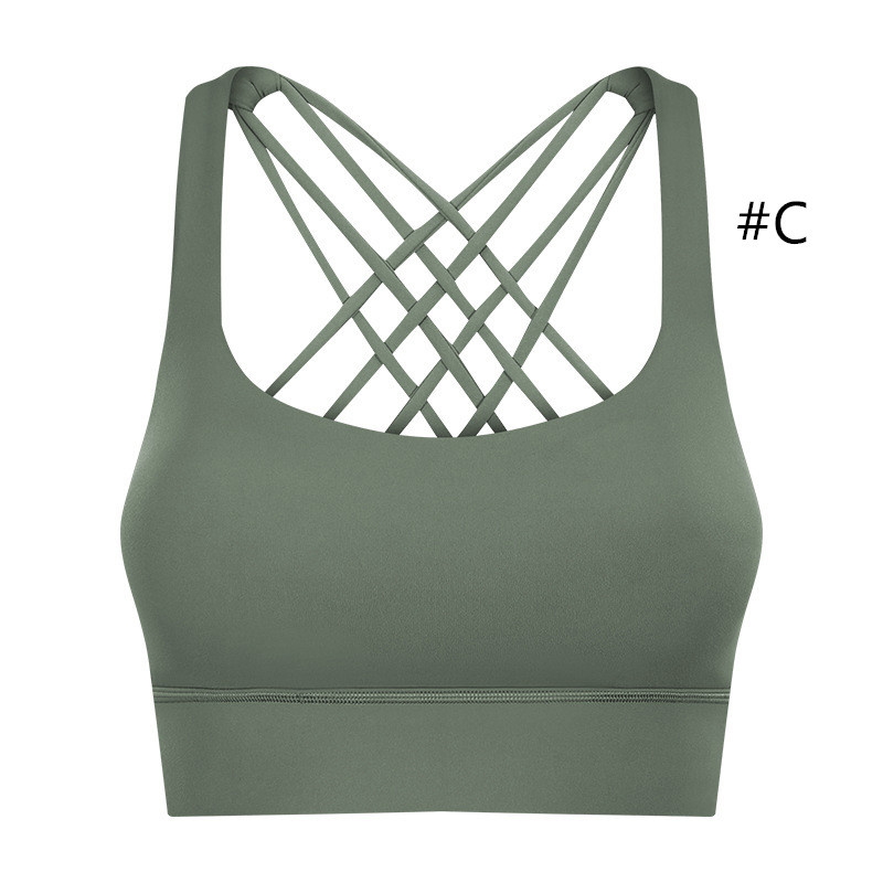 LL-S2010 Women Yoga Outfit Vest Girls Running Bra Ladies Yoga Outfits Adult Sportswear Exercise & Fitness Wear Breathable Sleeveless Brassiere Cross