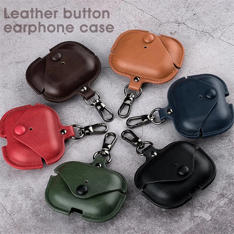 Soft Case For Apple Airpods Pro Accessories For iPhone AirPods 3 Case Key Luxury Leather Storage Bag Earphone Cover Keychain ring