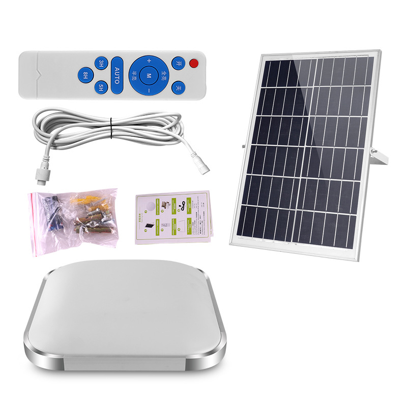 Luzes de teto solares 100W 150W 200W Luz solar com linhas remotas de 5m Luz de corredor para iluminação de decoração de varanda