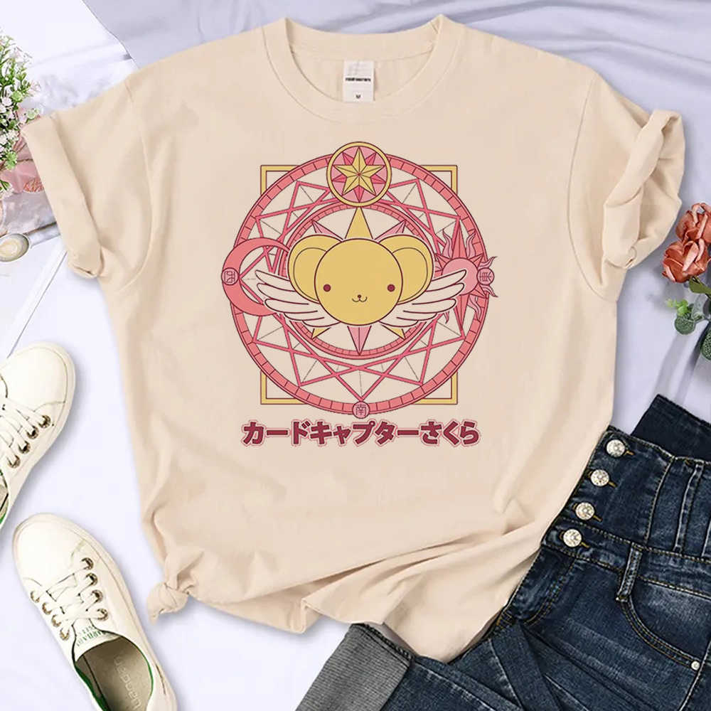 T-Shirt Cardcaptor Cherry Blossom Damen Y2K Designer Lustiges T-Shirt Mädchen Grafik Harajuku Street Clothing P230603