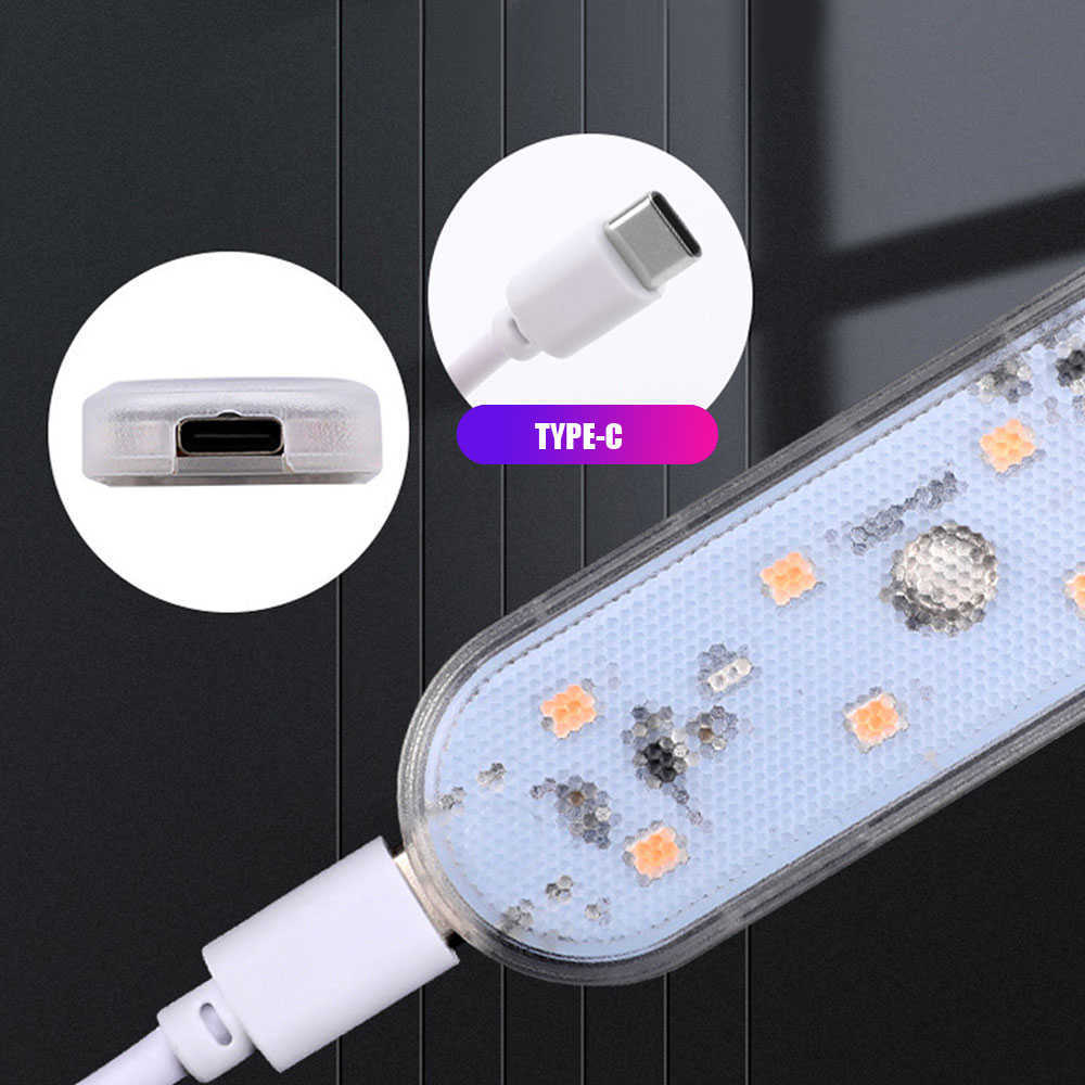 Nieuwe auto-interieurverlichting LED Car Proof Touch Flash Light Deurmagneet Touch Light USB Oplaadbare batterij Auto Camper Plafondlampen