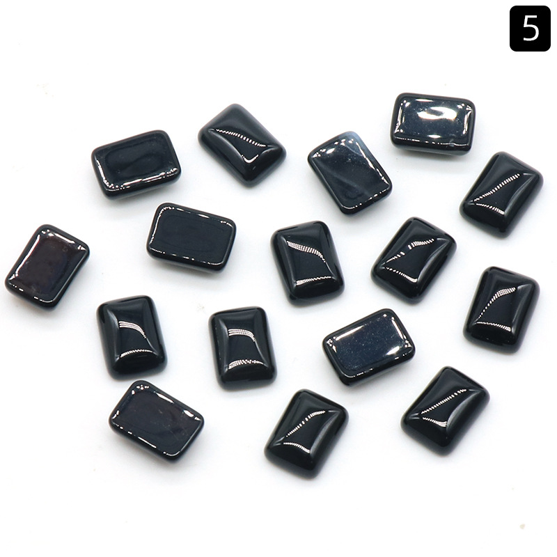 10x14mm Natural Stone Pink Rose Quartz Opal Tiger's Eye Turquoise Rectangle Shape Charms White Black Crystal cab cabochons beads for jewelry making