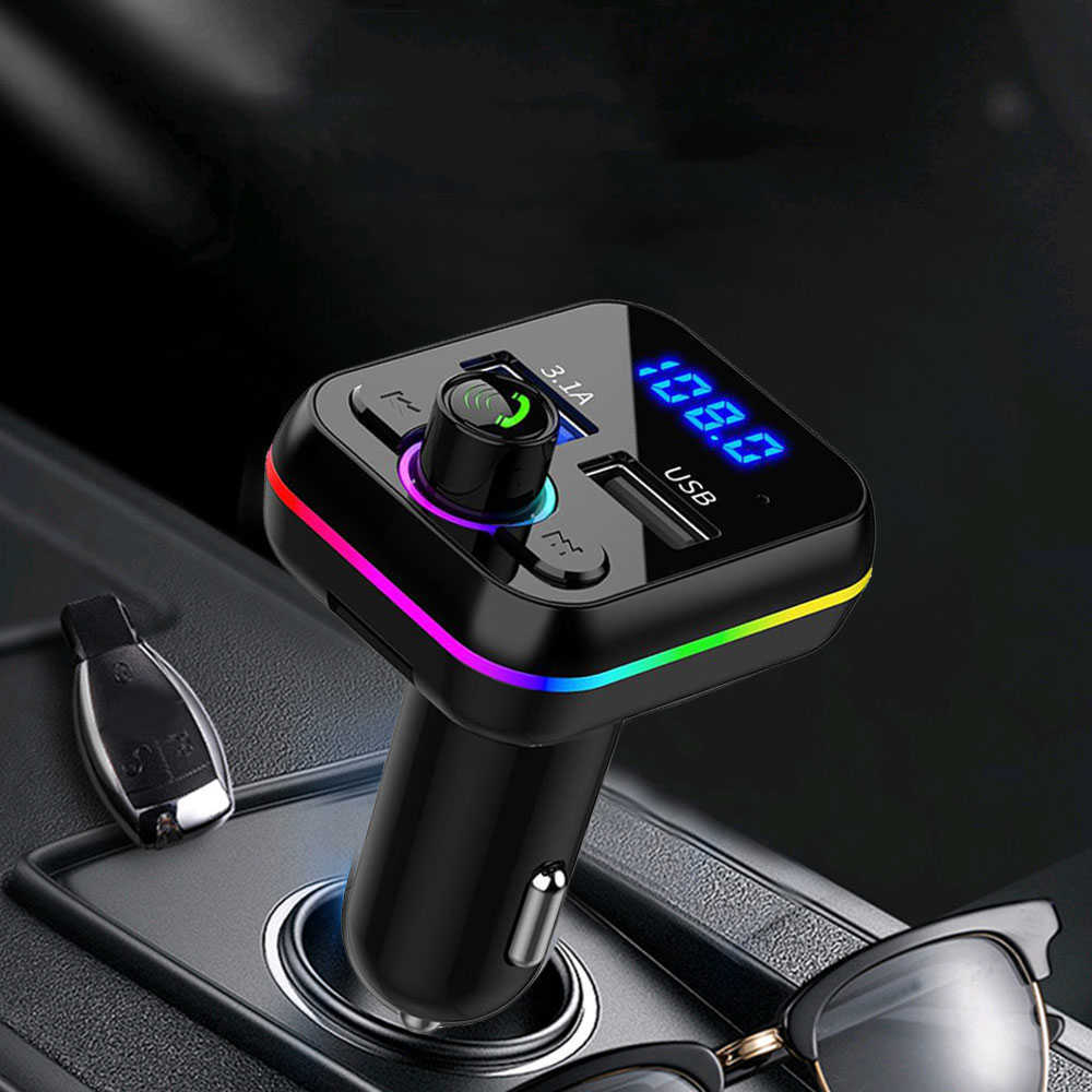 Novo reprodutor de música mp3 para carro, compatível com Bluetooth V5.0, viva-voz, chamada USB U Disk, transmissor FM, carregador rápido, unidades de carregamento de bateria