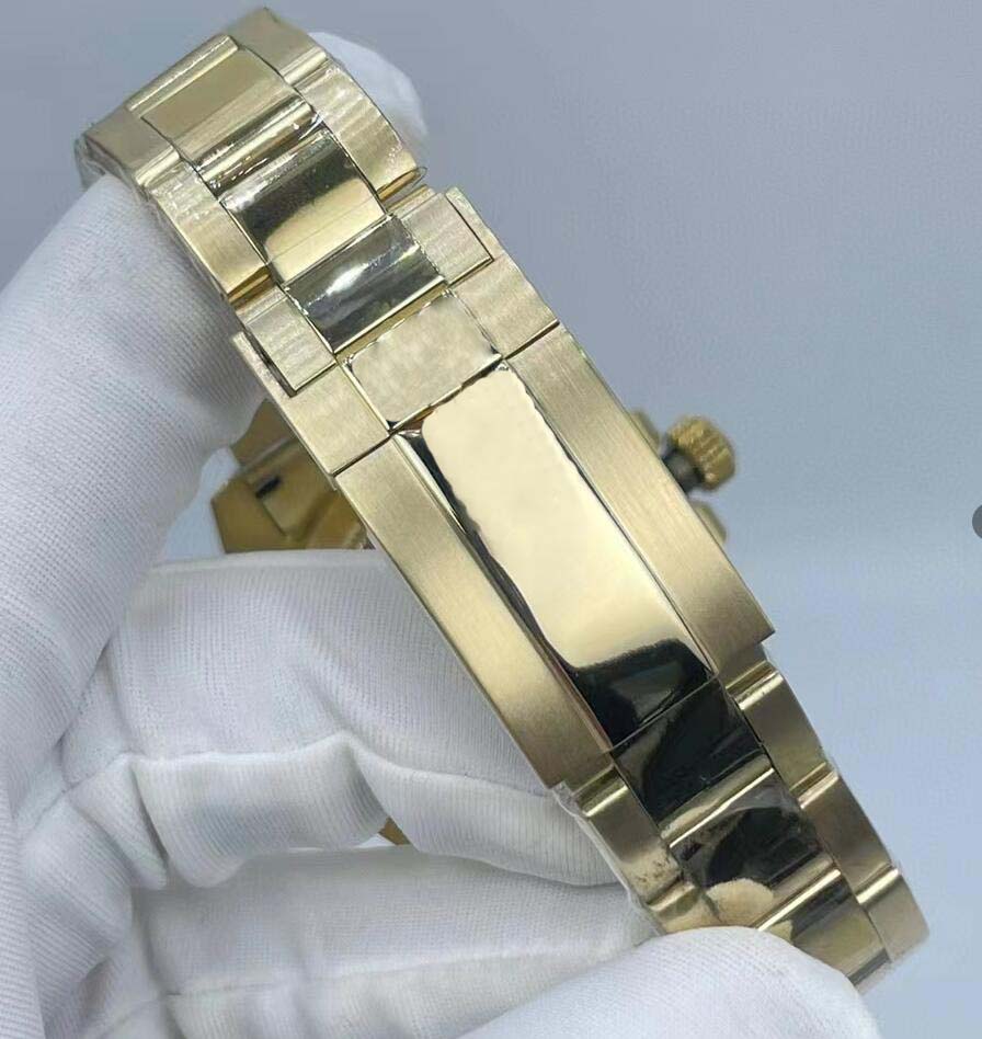 Klassieke nieuwste 3-stijl Super herenpolshorloges 18k goud 40 mm zwarte wijzerplaat Auto Date saffier Lichtgevend geraffineerd staal 116713 ca152W