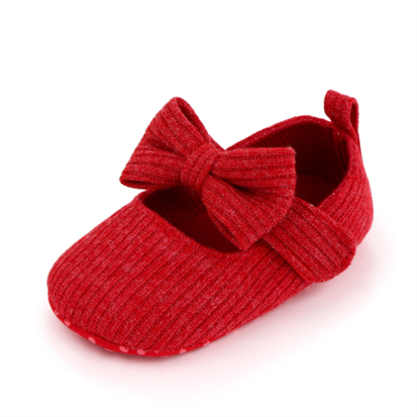 Spring and Autumn 0-1-year-old baby princess shoes wool knitted baby shoes soft-soled non-slip First Walkers shoes