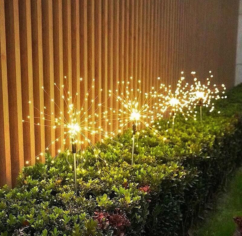 Solar LED Firework Fairy Lights Outdoor Waterproof Garden Decoration Lawn Pathway Solar Lamp