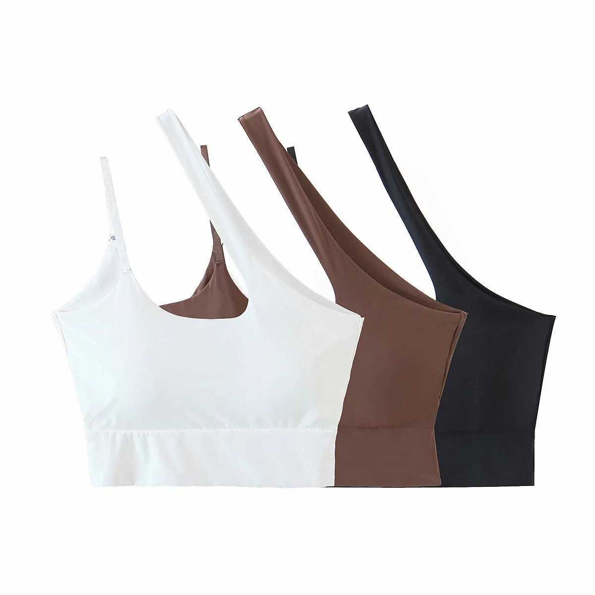 Tanks Camis Sexy Cross Thin Summer Hollow Street Clothing Sleeveless Wrap Solid Color Basic Women's Tank Top P230605