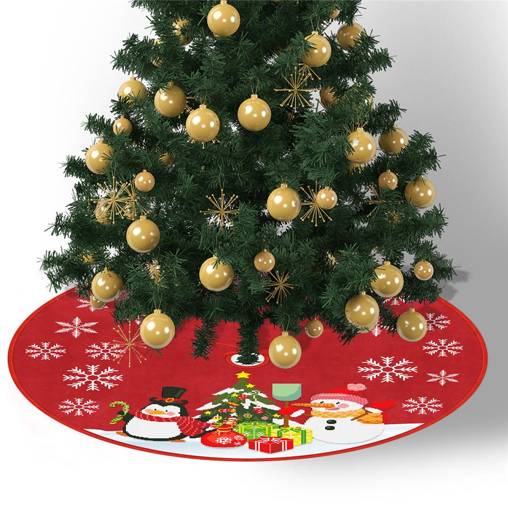 Stichdiy Diamant Weihnachtsbaum Rock Teppich Diamant Malerei Kits Stickstätte Cross Stitch Frohe Weihnachtsrock -Dekoration für Zuhause