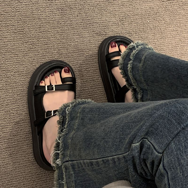 Dames zomer buitenkleding mode 2023 nieuwe buitenste taartbasis hoge hakken comfortabele mode schattige studentensandalen damesschoenen