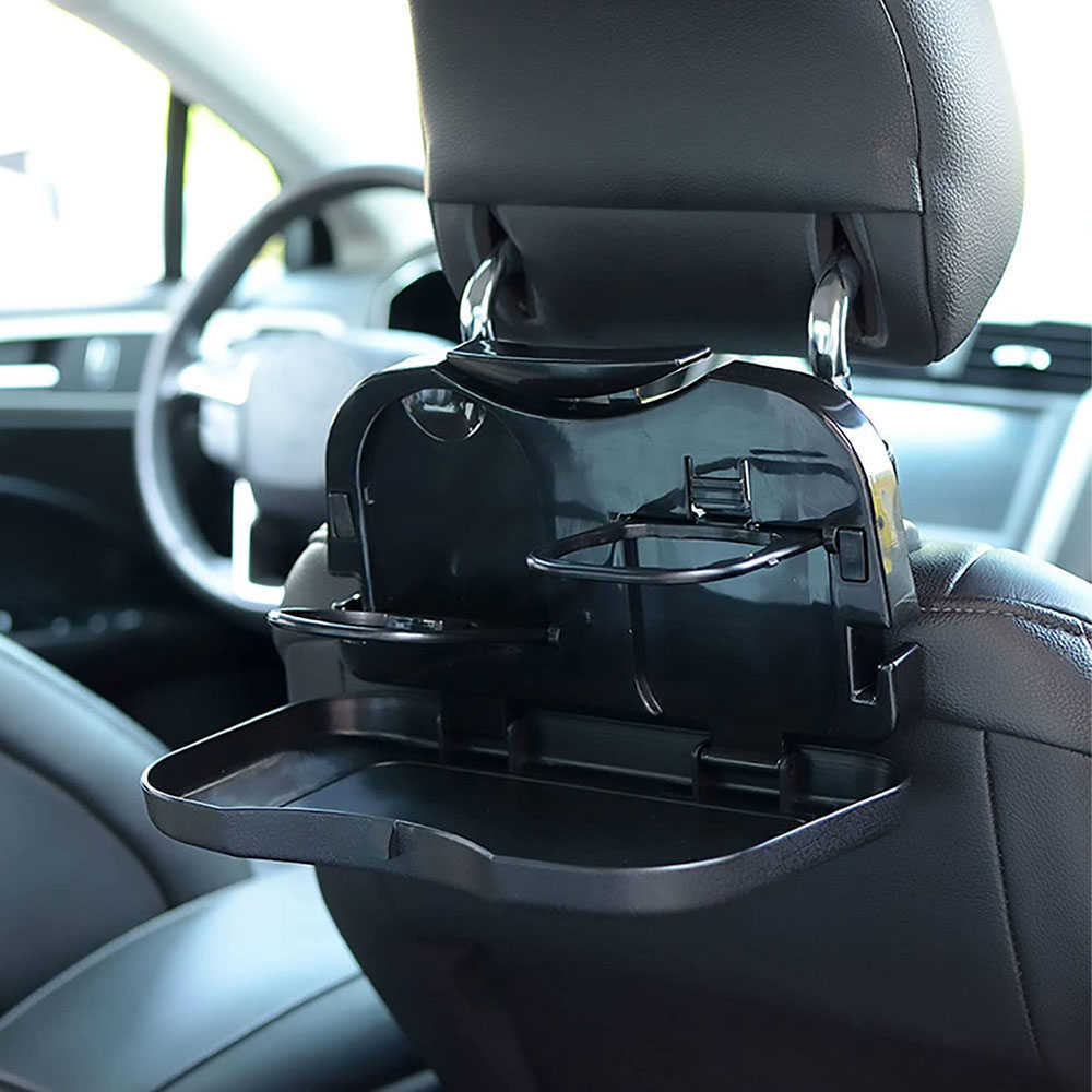 Ny fällbar universell bilfäste för matbricka dryck Holder Auto bakre sätesbord TRAY Telefonhållare bil förvaringslåda
