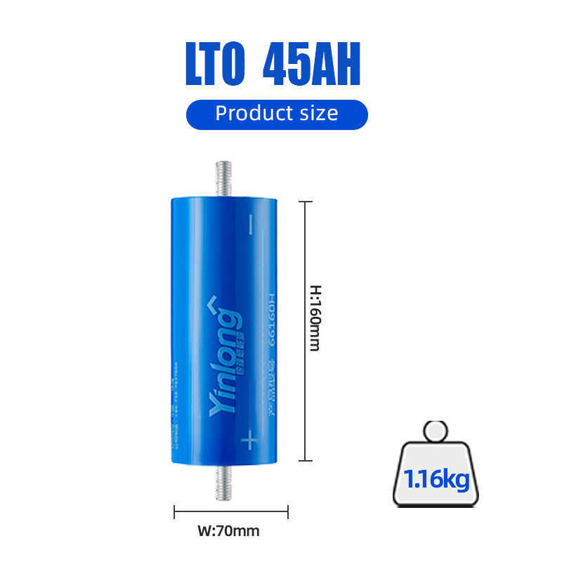 A + 2.3V 45Ah LTO bateria 100% original Yinlong 66160 10C Descarga DIY 12V24V36V resistência a baixa temperatura 25000 ciclo de vida