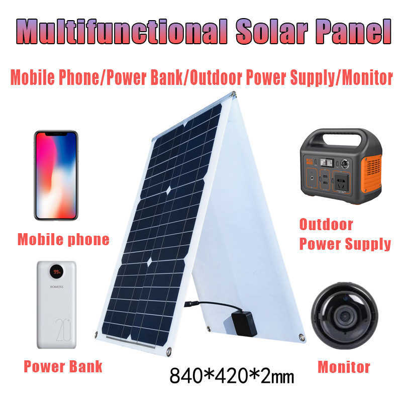 2024 18V 36W Foldable Monocrystalline Solar Panel Charge Battery For Car/Boat/ Home Waterproof Solar Panel