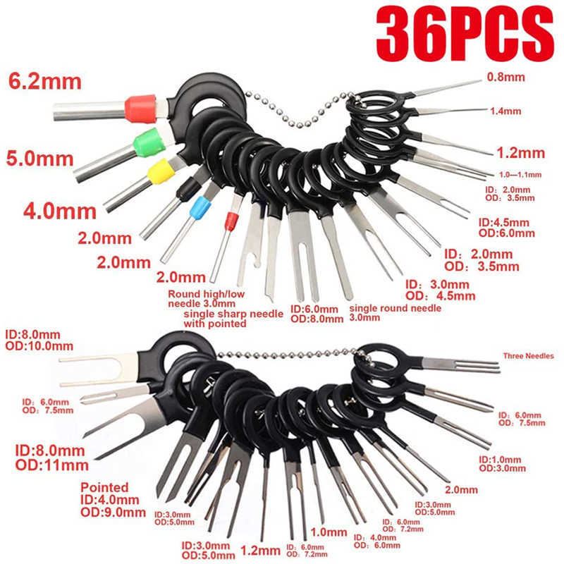 Nieuwe 3/8/18/36/Terminal Removal Tool Kit Pins Terminals Puller Reparatie verwijdering Gereedschap Voor Auto Pin Extractor Bedrading Connectors