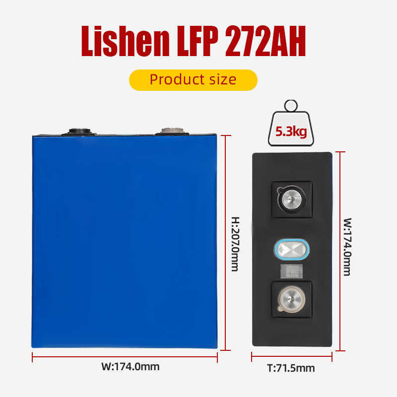 LISHEN 272AH LIFEPO4 Batteri 24V Litiumprismatiskt fosfat Lipo Batteri för energilagring inte 280AH eller 310AH
