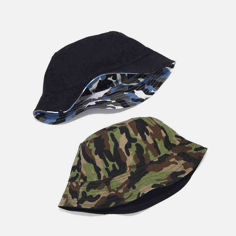 Wide Brim Hats 2023 Spring Cotton Camo Print Bucket Fisherman Outdoor Travel Sun Hat for Men and Women 133 G230603