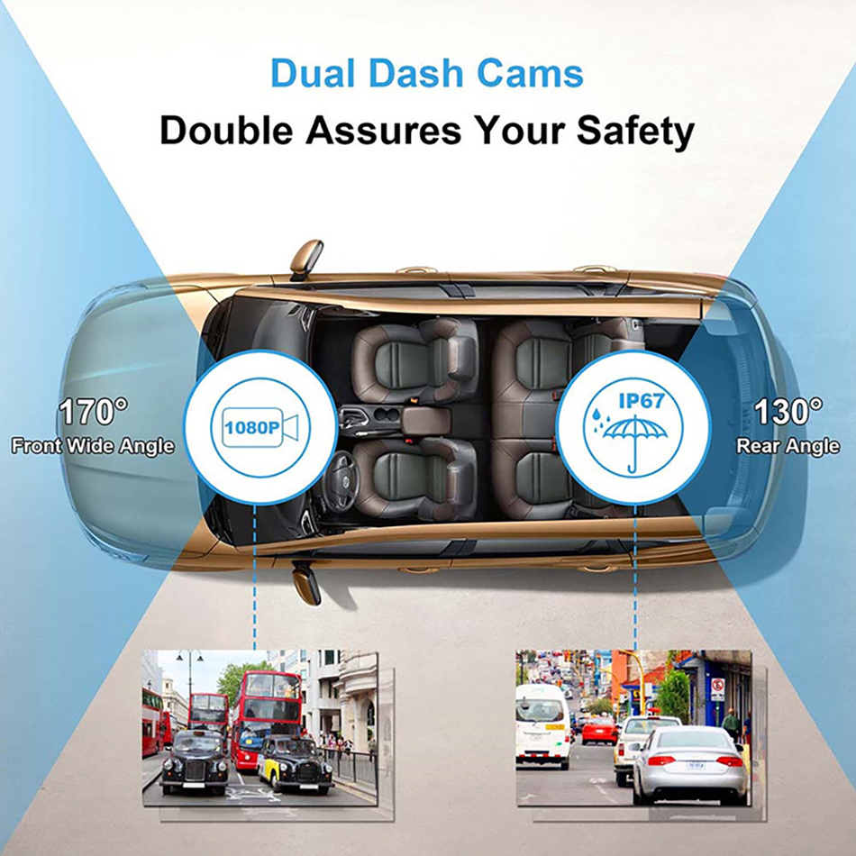 Carro DVR WiFi Full HD 1080P 3 polegadas Dash Cam Retrovisor Veículo Câmera Gravador de Vídeo Visão Noturna Auto Dashcam Monitor de Estacionamento GPS Logger Z3