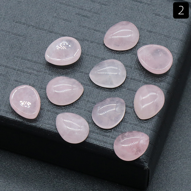 10mm natursten rosa rose kvarts opal tigers ögon turkos vattendropp form charms vit svart kristall hytt cabochons pärlor för smycken tillverkning