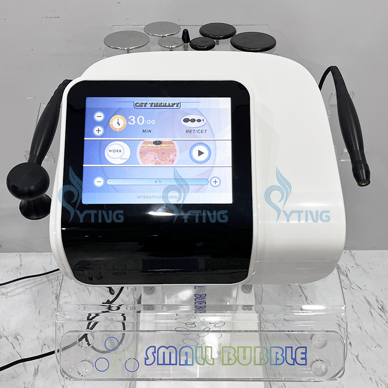 Portable CET Therapy Machine 2 Handles RET RF Tecar Radio Frequency Face Lift Anti Wrinkle Physiotherapy Pain Treatment