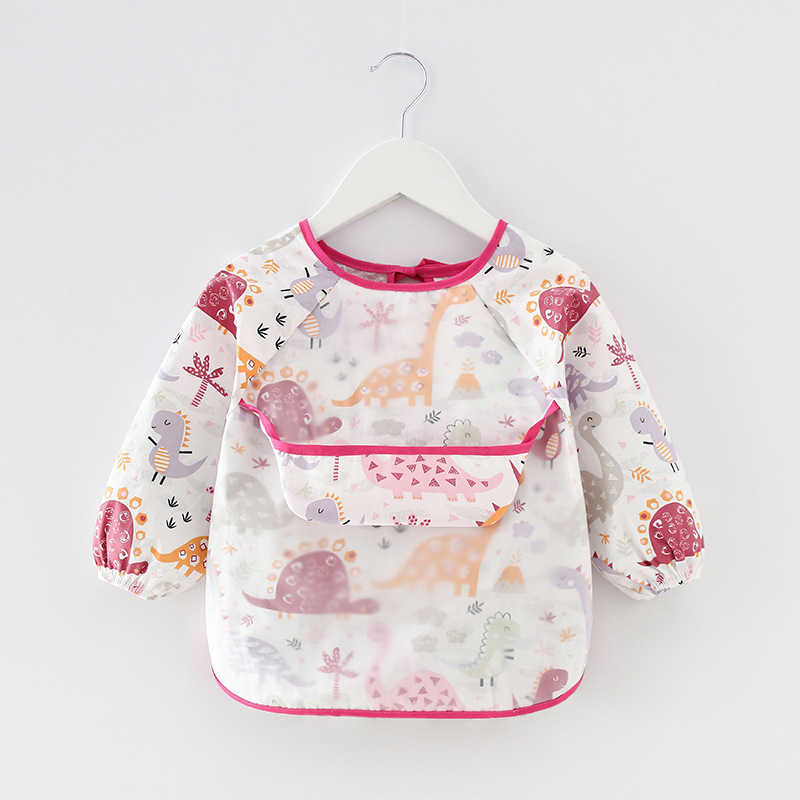 Bibbs Burp-dukar söt baby långärmad småbarn Bib Colorful Cartoon Watertofy Moisture-Proof Washable Enkel att rengöra lämplig för barn 0-4Y G220605