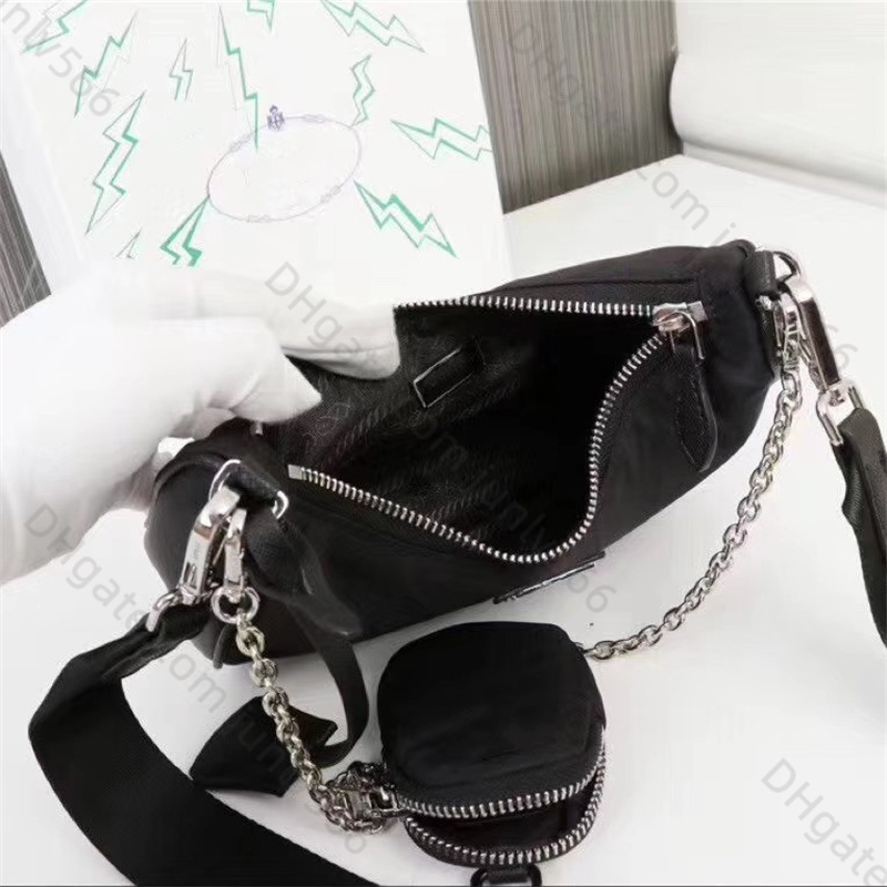 Bolso de diseñador de lujo Bolsos para mujer Mini bolso Bolso bandolera de nylon Bolso de hombro Totes de nylon Moda 3-en-1 Cadena hombro Bolso de nylon Bolso vintage Bolso bandolera monedero