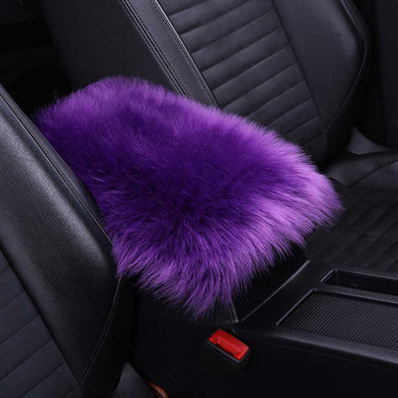 Nouveau Auto Center Console Couverture Accoudoir Boîte Tapis Accoudoirs Chaud Hiver En Peau De Mouton Laine De Voiture Accoudoir Siège Boîte Pad Coussin Protecteur