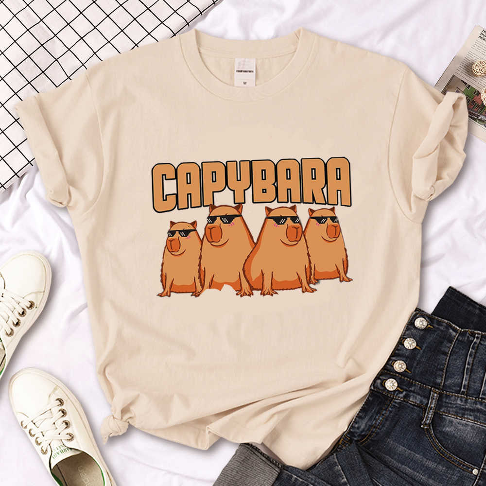 レディースTシャツCapibara Capybara TシャツデザイナーサマーTシャツメンズY2K 2000S日本の服p230603