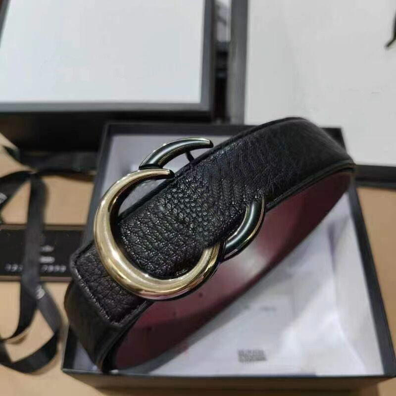 Fashion Classic Men's design leather belt women men's casual real luxury letter smooth buckle Size 105-125cm designer belt box