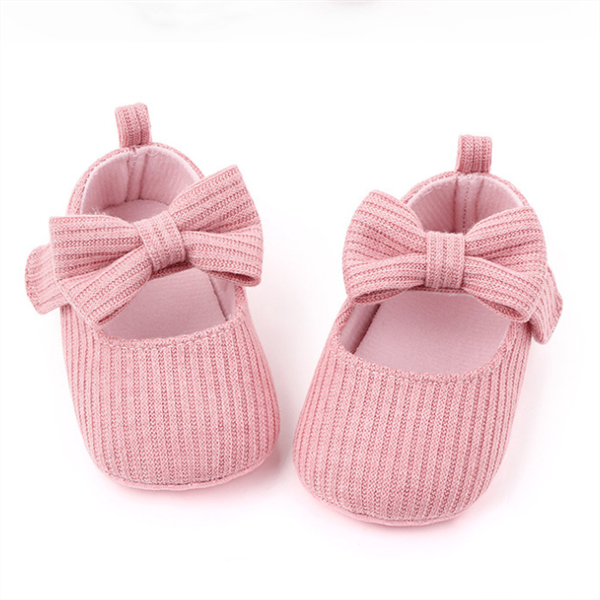 Spring and Autumn 0-1-year-old baby princess shoes wool knitted baby shoes soft-soled non-slip First Walkers shoes