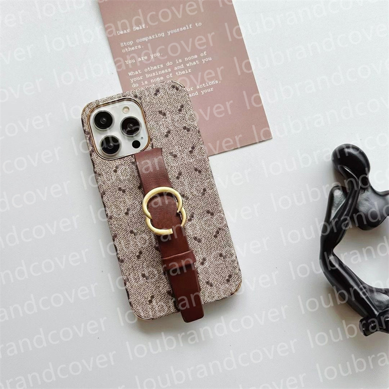 Telefonfodral designer iPhone fodral handledsband för Apple iPhone 14 13 12 11 Pro Max 14Pro 14Promax 13Promax Back Shell Double G Luxury Leather Wrist Bands Mobile Cover