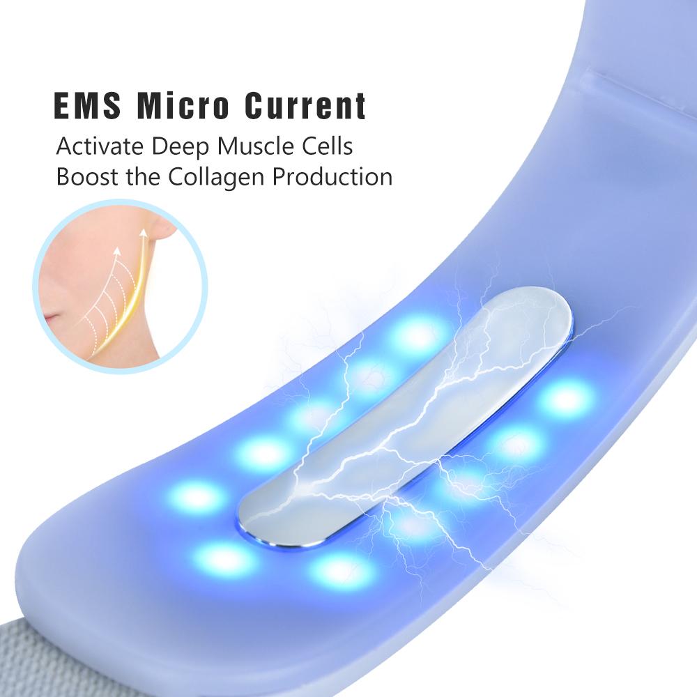 Tool Microcurent Face Lifting Device Chin VLine Up Lift Belt Machine Red Blue LED Photon Therapy Face Slimming Vibration Massager