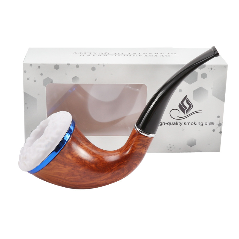 Smoking Pipes Creative men's curved resin filter pipe imitating heather practice pipe