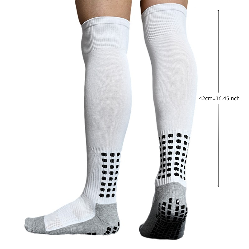 Chaussettes de basket-ball Tube Chaussettes de football pour hommes Sports Épais Serviette Bas Antidérapant Point carré Absorbant la sueur