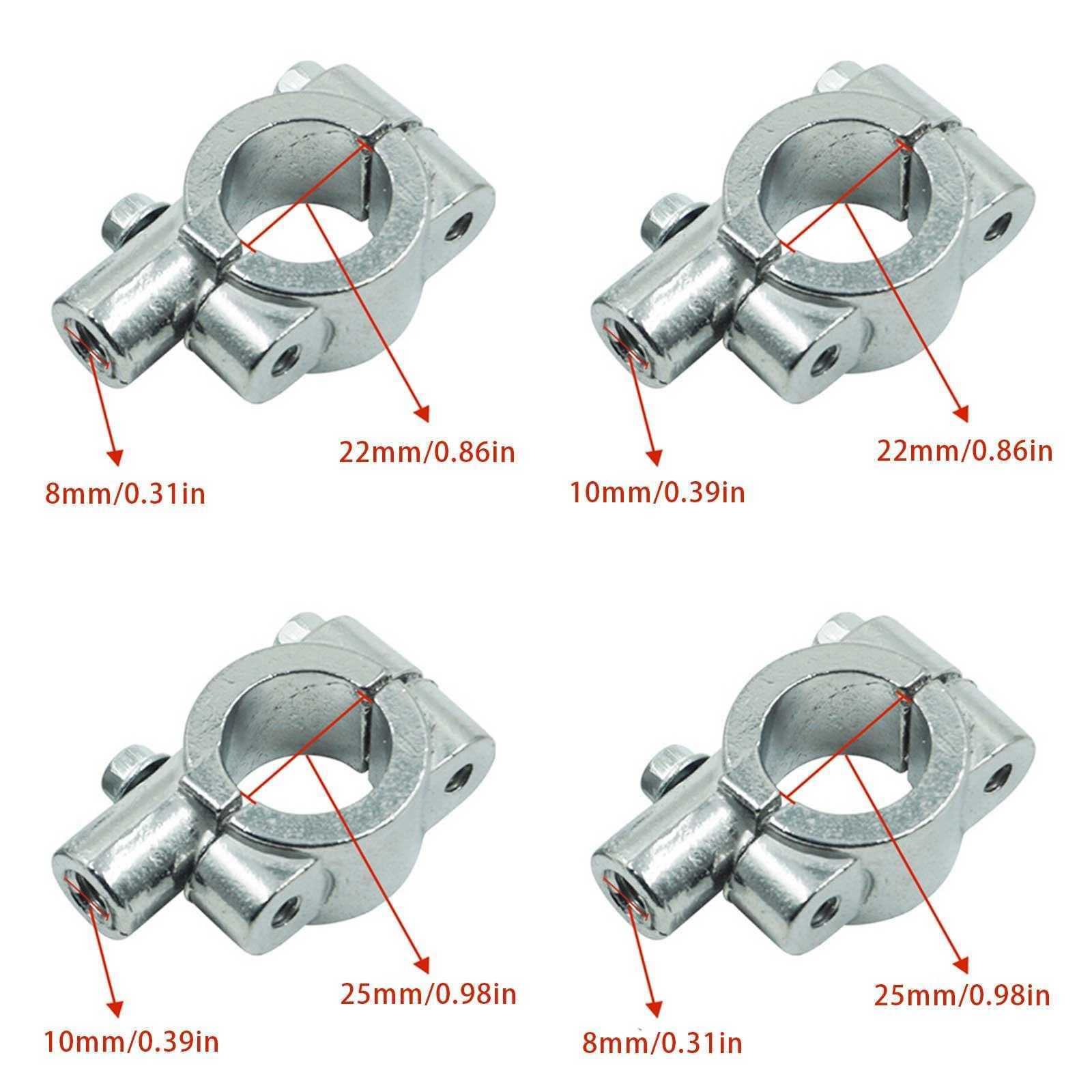 2024 M8 M10 Motorcycle Rear View Mirror Miroir Montant Adaptateur Adaptateur Base de pince pour les accessoires de moto de 22 mm 25 mm