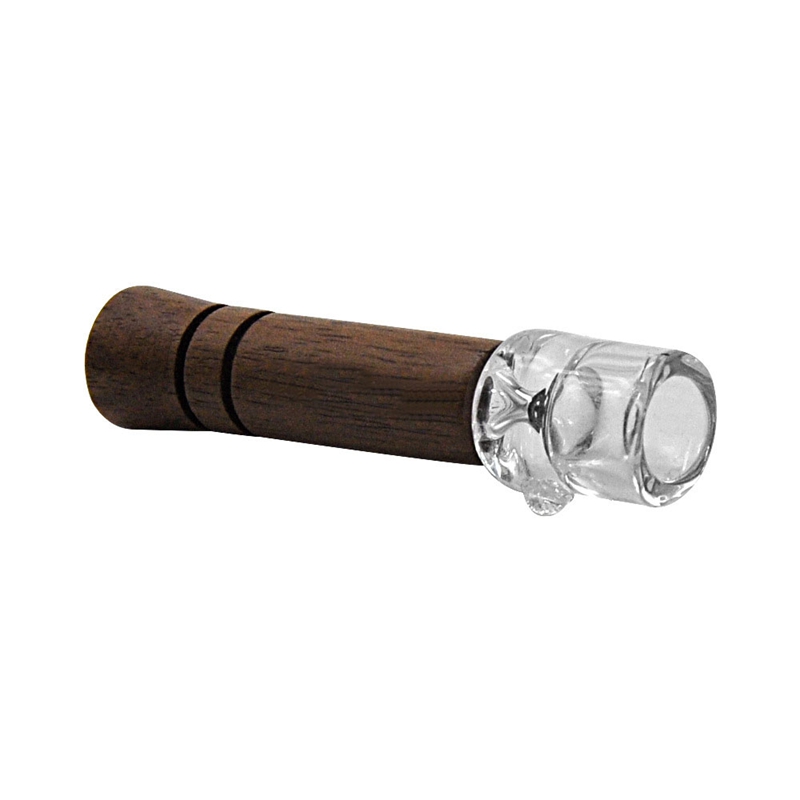 New Style Natural Wood Mini Pipes Catcher Taster Bat One Hitter Dry Herb Tobacco Filter Glass Tube Portable Removable Handpipes Smoking Cigarette Wooden Holder DHL