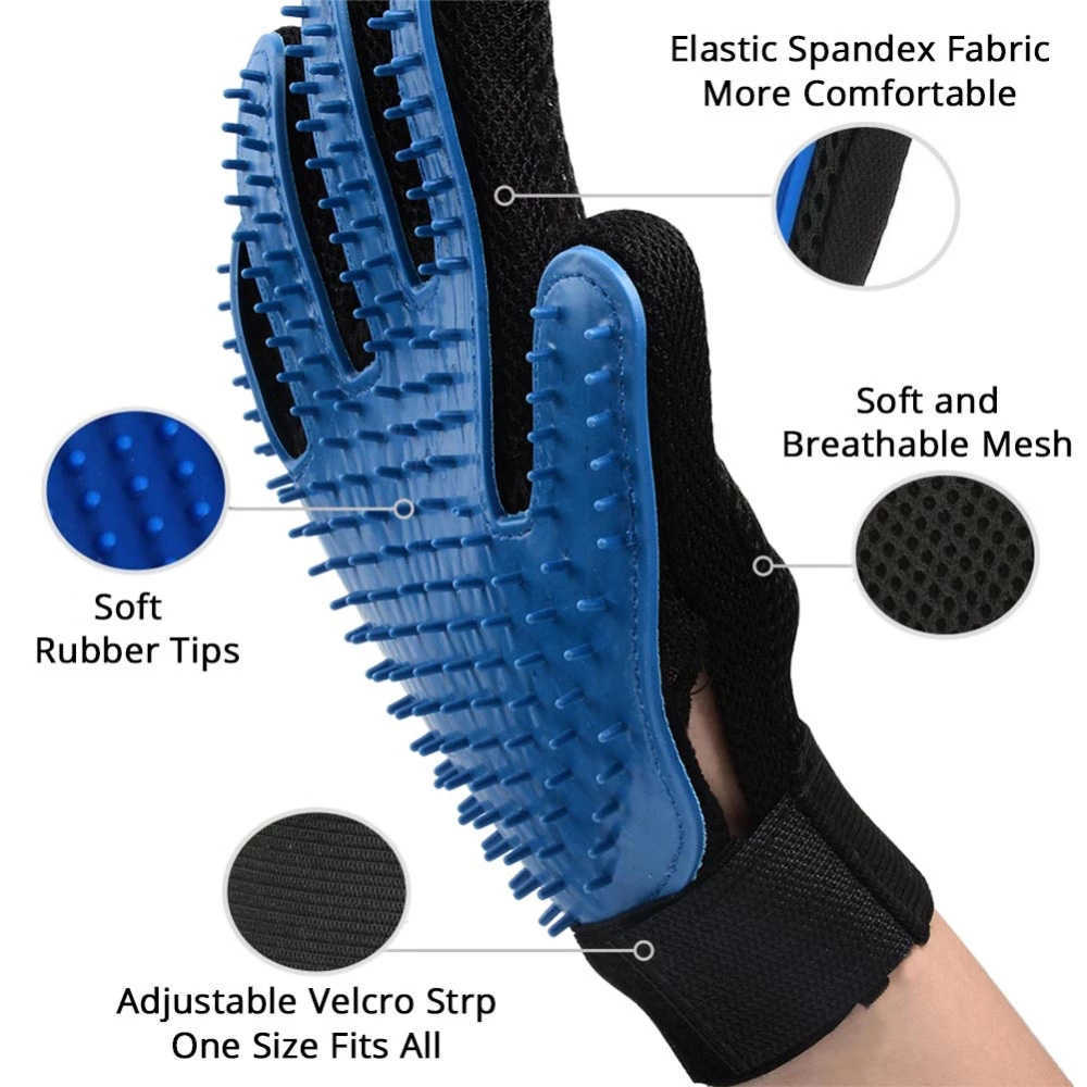 New For Cats Glove Pet Grooming Brush Comb Cat Hackle Pet Deshedding Brush Glove for Animal Dog Pet Hair Gloves for Cat Dog Grooming