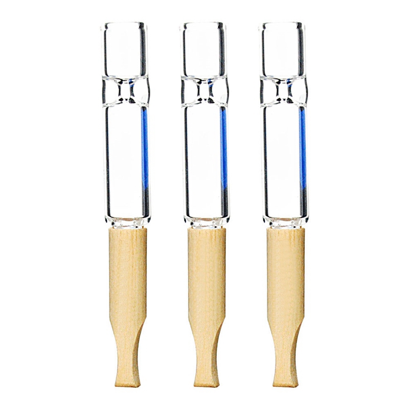 Mini portátil Pipes de madera natural Catter Bat Bat un bateador Tubo de vidrio de vidrio de hierba seca Tubo de vidrio extraíble