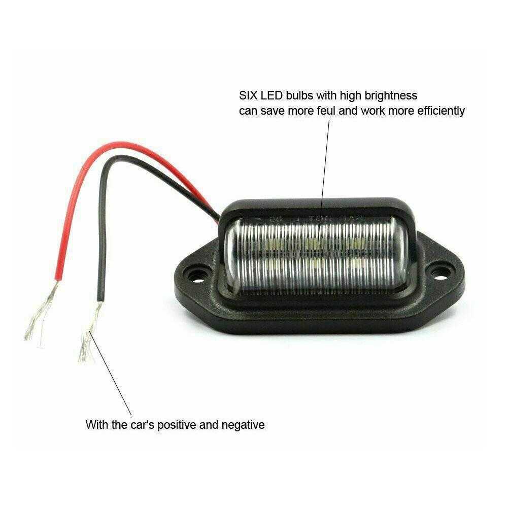 Mise à niveau 2 pièces 6 LED lumière de plaque d'immatriculation de voiture pour SUV camion remorque Van Tag lampe de marche ampoules blanches produits de voiture lumières de plaque d'immatriculation