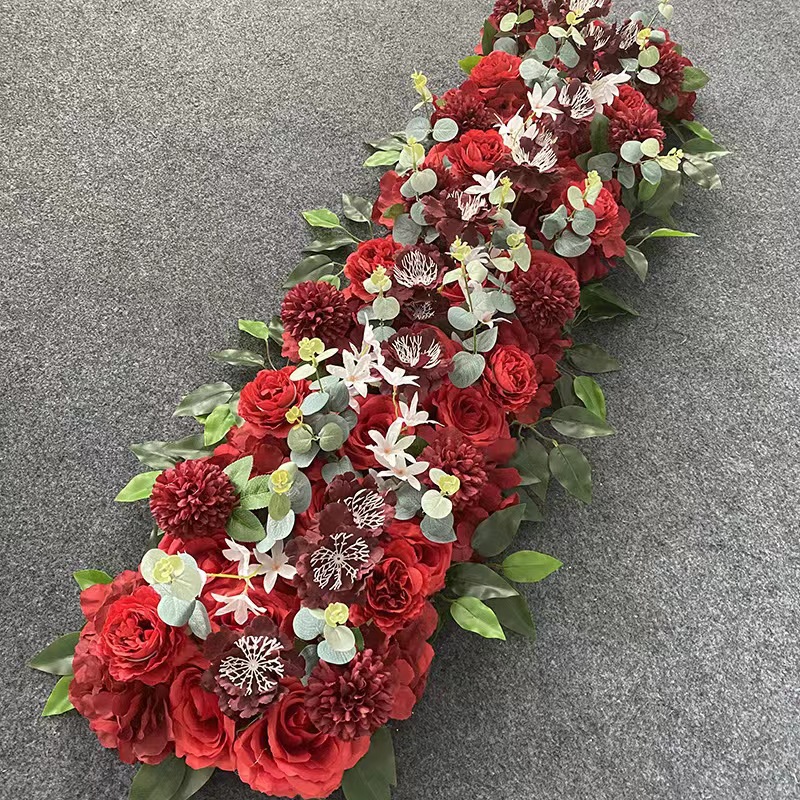 DIY Wedding Artificial Rose Flower Row Wall Arrangement Supplies Wedding Iron Arch Backdrop T Stage Decoration