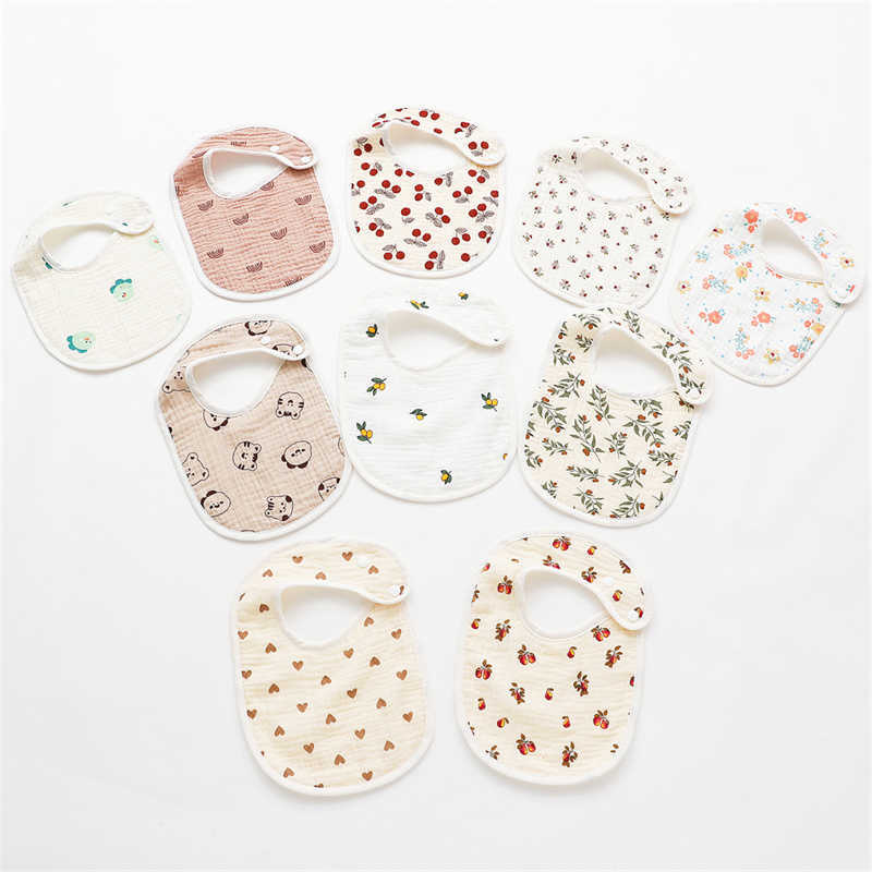 Bavoirs Burp Chiffons Nouveaux enfants Arc-en-ciel Impression Drool Bébé Coton Nouveau-né Alimentation Bavoir Salive Serviettes Filles et Garçons Cadeaux De Douche G220605