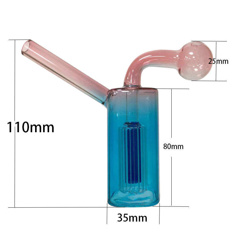 Gradient Color Bubbler Oil Burner Pipe Mini Bongs Glass Percolator Water Pipes Hookah Bong Bubblers Recycle Portable Smoking Dab Rigs Device