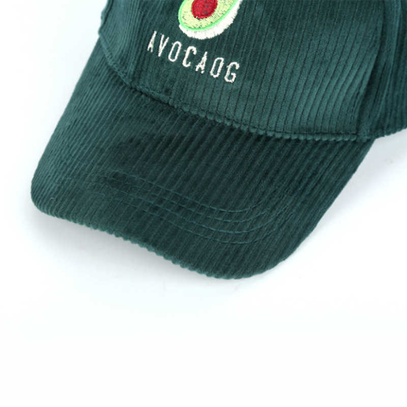 Czapki kulkowe hafty owocowe Corduroy Casquette ciepła czapka baseballowa regulowana czapka guzika dla mężczyzn i kobiet G230606