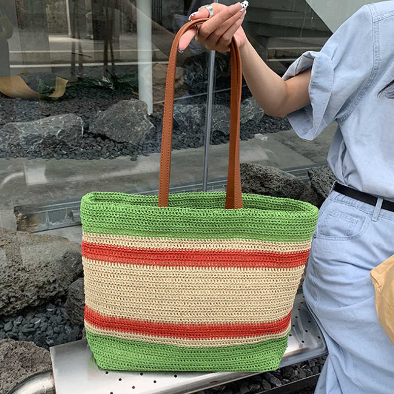 Brand tote bag di paglia versatile donne designer di lusso borsetta 2024 Nuovo nella lettera di ricamo di paglia decorata sacca da spiaggia estate ad alta capacità