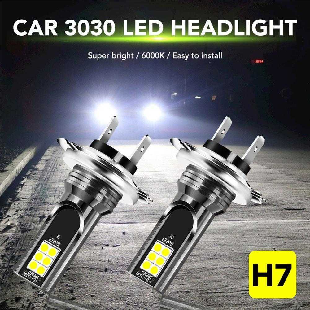 2024 H7 LED 헤드 라이트 전구 빔 키트 12V 100W 고전력 LED 자동차 조명 헤드 램프 6000K 자동 헤드 라이트 전구 H11 자동차 안개등 H3