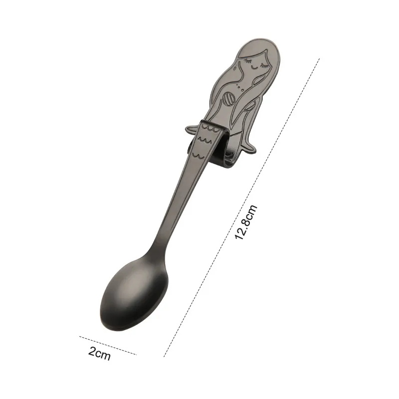 304 Stainless Steel Mermaid Coffee Spoons Scoop Hanging Coffee Spoon Teaspoon Sugar Moka Ice Cream Tea Spoon Tools