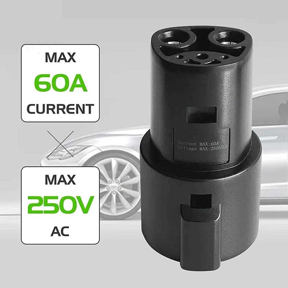 2024 EV Adapter Adapter Электромобильный зарядный разъем для Tesla Model X Y 3 S SAE J1772 Тип 1 для адаптера для зарядки автомобиля Tesla